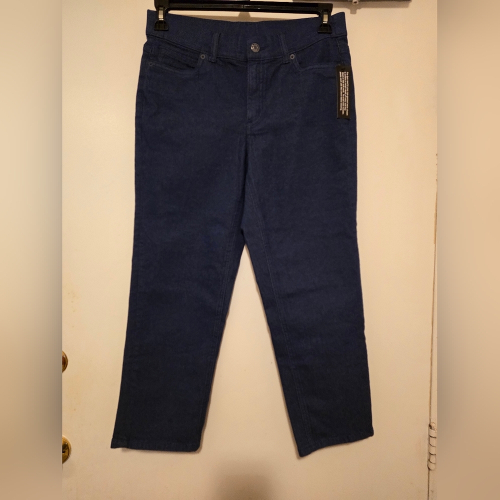 Denim&Co Navy Petite Straight Leg Jeans